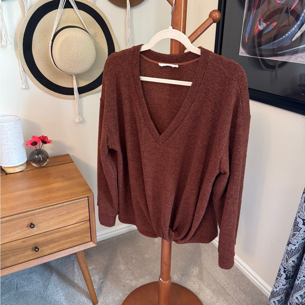 Lush Rust Colored Knit Sweater size medium